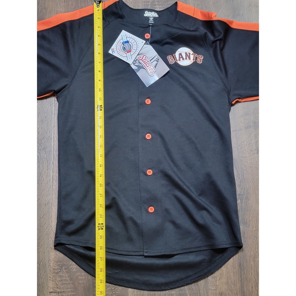 Stitches San Francisco Giants MLB Baseball Jersey - Black Orange - Size Small